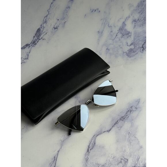 NEW Saint Laurent SL303 Jerry Sunglasses in Silver Mirror - Picture 2 of 10